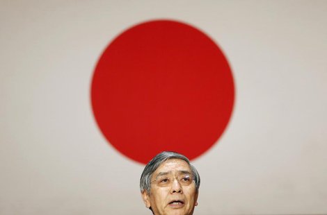 Bank of Japan Governor Haruhiko Kuroda speaks during a seminar in Tokyo March 20, 2014. REUTERS/Yuya Shino Bank of Japan Governor Haruhiko Kuroda speaks during a seminar in Tokyo March 20, 2014. REUTERS/Yuya Shino