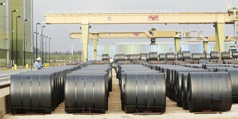Steel coils at the ThyssenKrupp Steel USA factory are pictured in Calvert, Alabama November 22, 2013. REUTERS/Lyle Ratliff Steel coils at the ThyssenKrupp Steel USA factory are pictured in Calvert, Alabama November 22, 2013. REUTERS/Lyle Ratliff