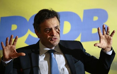 President of the opposition Brazilian Social Democracy Party (PSDB) Aecio Neves speaks to journalists during a news conference in Brasilia D President of the opposition Brazilian Social Democracy Party (PSDB) Aecio Neves speaks to journalists during a news conference in Brasilia D