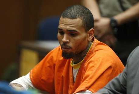 R&B singer Chris Brown, who pleaded guilty to assaulting his girlfriend Rihanna, appears in court for allegedly violating his probation, in R&B singer Chris Brown, who pleaded guilty to assaulting his girlfriend Rihanna, appears in court for allegedly violating his probation, in