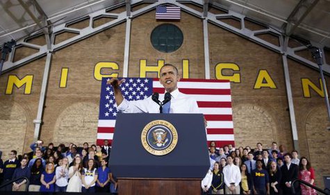 U.S. President Barack Obama addresses students at the University of Michigan in Ann Arbor, Michigan, April 2, 2014.
Credit: Reuters/Larry Downing U.S. President Barack Obama addresses students at the University of Michigan in Ann Arbor, Michigan, April 2, 2014.
Credit: Reuters/Larry Downing