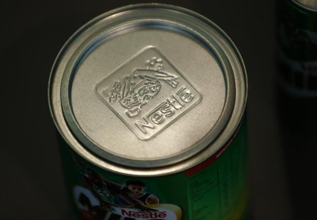 A Nestle logo is pictured on a Milo tin in a showroom at the company headquarters in Vevey February 13, 2014. REUTERS/Denis Balibouse A Nestle logo is pictured on a Milo tin in a showroom at the company headquarters in Vevey February 13, 2014. REUTERS/Denis Balibouse