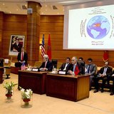 U.S. Secretary of State John Kerry (front, 2nd R) and Moroccan Foreign Minister Salaheddine Mezouar (front R) attend the opening plenary ses U.S. Secretary of State John Kerry (front, 2nd R) and Moroccan Foreign Minister Salaheddine Mezouar (front R) attend the opening plenary ses