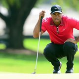 Mar 9, 2014; Miami, FL, USA; Tiger Woods lines up a putt on the 2nd green during the final round of the WGC - Cadillac Championship golf tou Mar 9, 2014; Miami, FL, USA; Tiger Woods lines up a putt on the 2nd green during the final round of the WGC - Cadillac Championship golf tou