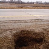 Washout on northbound I-69 in Branch County April 3, 2014 (photo courtesy of Michigan Department of Transportation) Washout on northbound I-69 in Branch County April 3, 2014 (photo courtesy of Michigan Department of Transportation)