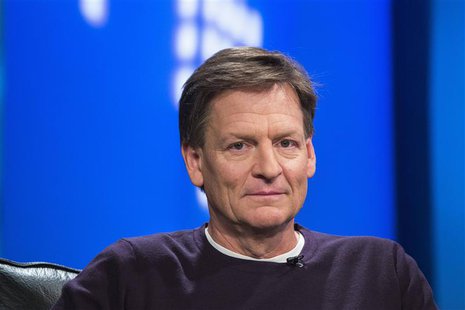 Author Michael Lewis smiles during an interview at Reuters regarding his book about high-frequency trading (HFT) named "Flash Boys: A Wall S Author Michael Lewis smiles during an interview at Reuters regarding his book about high-frequency trading (HFT) named "Flash Boys: A Wall S