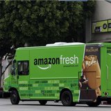 An Amazon Fresh delivery van moves down Pico Bloulevard in Los Angeles, California, June 14, 2013. REUTERS/Jonathan Alcorn An Amazon Fresh delivery van moves down Pico Bloulevard in Los Angeles, California, June 14, 2013. REUTERS/Jonathan Alcorn