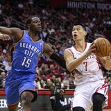 Apr 4, 2014; Houston, TX, USA; Houston Rockets guard Jeremy Lin (7) drives to the basket during the first quarter as Oklahoma City Thunder g Apr 4, 2014; Houston, TX, USA; Houston Rockets guard Jeremy Lin (7) drives to the basket during the first quarter as Oklahoma City Thunder g