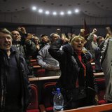 Pro-Russian activists cheers during voting in the regional government building in Donetsk April 7, 2014. REUTERS/Mikhail Maslovsky Pro-Russian activists cheers during voting in the regional government building in Donetsk April 7, 2014. REUTERS/Mikhail Maslovsky
