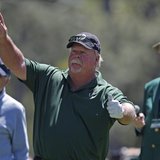 Craig Stadler (C) of the U.S. watches his hole-in-one on the first hole during the Par-3 tournament ahead of the 2011 Masters golf tournamen Craig Stadler (C) of the U.S. watches his hole-in-one on the first hole during the Par-3 tournament ahead of the 2011 Masters golf tournamen