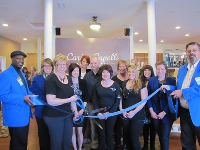 Pictured in the photo is Owner Sue Hubbard, CarinoCapelli staff and Sheboygan County Chamber Ambassadors. Pictured in the photo is Owner Sue Hubbard, CarinoCapelli staff and Sheboygan County Chamber Ambassadors.