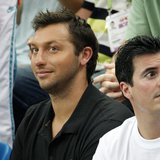 Former world champion Ian Thorpe (L) of Australia watches the swimming events at the National Aquatics Centre during the 2008 Beijing Olympi Former world champion Ian Thorpe (L) of Australia watches the swimming events at the National Aquatics Centre during the 2008 Beijing Olympi