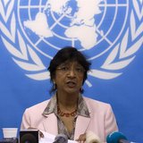 U.N. High Commissioner for Human Rights Navi Pillay addresses a news conference at the U.N. Integrated Peacebuilding Office in the Central A U.N. High Commissioner for Human Rights Navi Pillay addresses a news conference at the U.N. Integrated Peacebuilding Office in the Central A