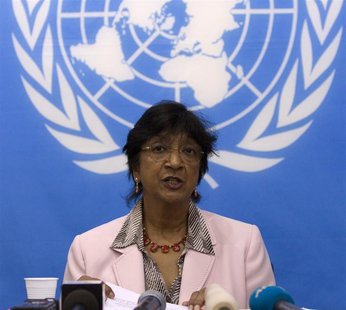 U.N. High Commissioner for Human Rights Navi Pillay addresses a news conference at the U.N. Integrated Peacebuilding Office in the Central A U.N. High Commissioner for Human Rights Navi Pillay addresses a news conference at the U.N. Integrated Peacebuilding Office in the Central A