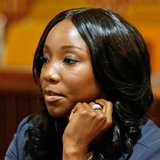 Jamaica's Olympic sprinter Sherone Simpson, who tested positive for doping at the Jamaican Championships in 2013, attends the second day of Jamaica's Olympic sprinter Sherone Simpson, who tested positive for doping at the Jamaican Championships in 2013, attends the second day of