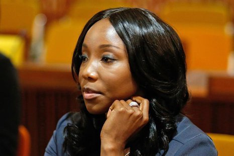 Jamaica's Olympic sprinter Sherone Simpson, who tested positive for doping at the Jamaican Championships in 2013, attends the second day of Jamaica's Olympic sprinter Sherone Simpson, who tested positive for doping at the Jamaican Championships in 2013, attends the second day of