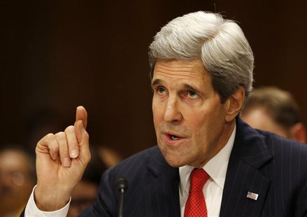 U.S. Secretary of State John Kerry talks before the Senate Foreign Relations Committee while on Capitol Hill in Washington, April 8, 2014. R U.S. Secretary of State John Kerry talks before the Senate Foreign Relations Committee while on Capitol Hill in Washington, April 8, 2014. R