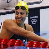 Australia's Stephanie Rice smiles after finishing in third place in heat 5 of the women's 200m individual medley event at the London 2012 Ol Australia's Stephanie Rice smiles after finishing in third place in heat 5 of the women's 200m individual medley event at the London 2012 Ol