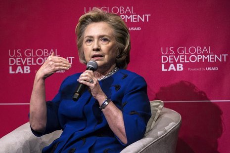 Former U.S. Secretary of State Hillary Clinton speaks during the U.S. Agency for International Development (USAID) announcement of the forma Former U.S. Secretary of State Hillary Clinton speaks during the U.S. Agency for International Development (USAID) announcement of the forma