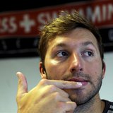 Australian swimmer Ian Thorpe gestures during a news conference in the southeastern village of Tenero in this March 16, 2011 file photo. REU Australian swimmer Ian Thorpe gestures during a news conference in the southeastern village of Tenero in this March 16, 2011 file photo. REU