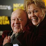 Actor Mickey Rooney (L) and his wife Janice arrive at the American Museum of Natural History for the premiere of the movie "Night at the Mus Actor Mickey Rooney (L) and his wife Janice arrive at the American Museum of Natural History for the premiere of the movie "Night at the Mus