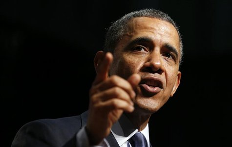 U.S. President Barack Obama speaks during a visit to Bladensburg High School in Bladensburg, Maryland April 7, 2014. REUTERS/Kevin Lamarque U.S. President Barack Obama speaks during a visit to Bladensburg High School in Bladensburg, Maryland April 7, 2014. REUTERS/Kevin Lamarque