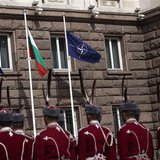 Bulgarian honour guard soldiers attend a flag-raising ceremony as part of celebrations of the 10th anniversary of Bulgaria joining NATO, in Bulgarian honour guard soldiers attend a flag-raising ceremony as part of celebrations of the 10th anniversary of Bulgaria joining NATO, in