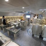 An interior section in an Airbus A310-304 is seen during the Abu Dhabi Air Expo at Al Bateen Executive Airport in Abu Dhabi, March 5, 2013. An interior section in an Airbus A310-304 is seen during the Abu Dhabi Air Expo at Al Bateen Executive Airport in Abu Dhabi, March 5, 2013.