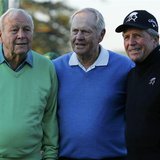 Jack Nicklaus of the U.S. and fellow former Masters champions Arnold Palmer of the U.S. (L) and Gary Player of South Africa pose for a pictu Jack Nicklaus of the U.S. and fellow former Masters champions Arnold Palmer of the U.S. (L) and Gary Player of South Africa pose for a pictu