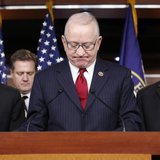 U.S. House Armed Services Committee Chairman Rep. Buck McKeon (R-CA) (2nd R) pauses during his remarks at a news conference on how "sequestr U.S. House Armed Services Committee Chairman Rep. Buck McKeon (R-CA) (2nd R) pauses during his remarks at a news conference on how "sequestr