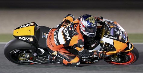 NGM Mobile Forward Racing MotoGP rider Colin Edwards of the U.S. races during a free practice session at the MotoGP World Championship at th NGM Mobile Forward Racing MotoGP rider Colin Edwards of the U.S. races during a free practice session at the MotoGP World Championship at th