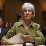 U.S. Secretary of Health and Human Services Kathleen Sebelius prepares prior to testifying before the Senate Finance Committee hearing on th U.S. Secretary of Health and Human Services Kathleen Sebelius prepares prior to testifying before the Senate Finance Committee hearing on th