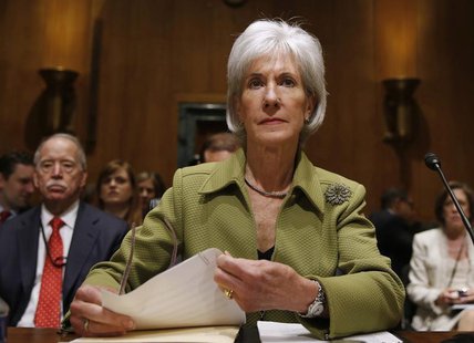 U.S. Secretary of Health and Human Services Kathleen Sebelius prepares prior to testifying before the Senate Finance Committee hearing on th U.S. Secretary of Health and Human Services Kathleen Sebelius prepares prior to testifying before the Senate Finance Committee hearing on th