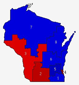 Wisconsin Congressional Districts. Image: US Elections Atlas Wisconsin Congressional Districts. Image: US Elections Atlas