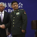 U.S. Secretary of Defense Chuck Hagel (L) shakes hands with Chinese Minister of Defense Chang Wanquan at the end of a joint news conference U.S. Secretary of Defense Chuck Hagel (L) shakes hands with Chinese Minister of Defense Chang Wanquan at the end of a joint news conference