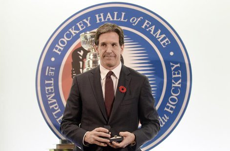 Former Devils player Brendan Shanahan poses for a picture after being inducted into the Hockey Hall of Fame in Toronto, November 8, 2013. RE Former Devils player Brendan Shanahan poses for a picture after being inducted into the Hockey Hall of Fame in Toronto, November 8, 2013. RE