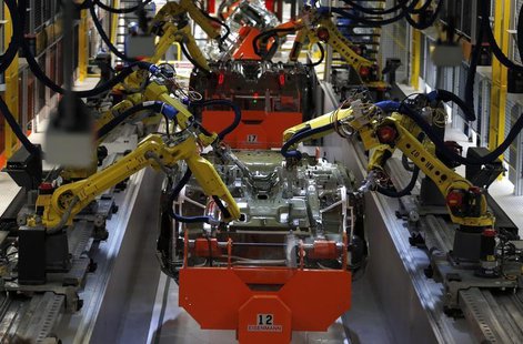 Robotic Arms work on the underside of the 2015 Chrysler 200 vehicle at the Sterling Heights Assembly Plant in Sterling Heights, Michigan Mar Robotic Arms work on the underside of the 2015 Chrysler 200 vehicle at the Sterling Heights Assembly Plant in Sterling Heights, Michigan Mar