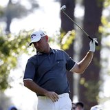 Denmark's Thomas Bjorn reacts after his tee shot on the fourth hole during the second round of the Masters golf tournament at the Augusta Na Denmark's Thomas Bjorn reacts after his tee shot on the fourth hole during the second round of the Masters golf tournament at the Augusta Na