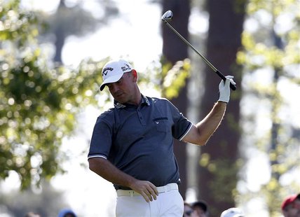 Denmark's Thomas Bjorn reacts after his tee shot on the fourth hole during the second round of the Masters golf tournament at the Augusta Na Denmark's Thomas Bjorn reacts after his tee shot on the fourth hole during the second round of the Masters golf tournament at the Augusta Na