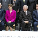 Russian Finance Minister Anton Siluanov, Bank of Russia First Deputy Governor Ksenia Yudaeva, German Finance Minister Wolfgang Schaeuble and Russian Finance Minister Anton Siluanov, Bank of Russia First Deputy Governor Ksenia Yudaeva, German Finance Minister Wolfgang Schaeuble and