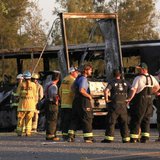 Rescue workers, police and firefighters survey the scene where a truck and a tour bus collided on Interstate 5 near Highway 32 near Orland, California, April 10, 2014. MANDATORY CREDIT
CREDIT: REUTERS/GREG BARNETTE/RECORD SEARCHLIGHT Rescue workers, police and firefighters survey the scene where a truck and a tour bus collided on Interstate 5 near Highway 32 near Orland, California, April 10, 2014. MANDATORY CREDIT
CREDIT: REUTERS/GREG BARNETTE/RECORD SEARCHLIGHT
