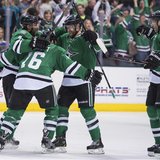 Apr 11, 2014; Dallas, TX, USA; Dallas Stars defenseman Trevor Daley (6) and left wing Ryan Garbutt (16) and defenseman Alex Goligoski (33) a Apr 11, 2014; Dallas, TX, USA; Dallas Stars defenseman Trevor Daley (6) and left wing Ryan Garbutt (16) and defenseman Alex Goligoski (33) a