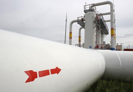 A gas pipe is pictured at an underground gas storage facility in the village of Mryn, 120 km (75 miles) north of Kiev May 21, 2013. REUTERS/ A gas pipe is pictured at an underground gas storage facility in the village of Mryn, 120 km (75 miles) north of Kiev May 21, 2013. REUTERS/