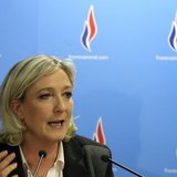 Marine Le Pen, France's far-right National Front political party leader, gestures as she delivers a speech after the second round in the Fre Marine Le Pen, France's far-right National Front political party leader, gestures as she delivers a speech after the second round in the Fre