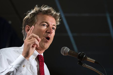 Senator Rand Paul (R-KY) speaks during the inaugural Freedom Summit meeting for conservative speakers in Manchester, New Hampshire April 12, Senator Rand Paul (R-KY) speaks during the inaugural Freedom Summit meeting for conservative speakers in Manchester, New Hampshire April 12,