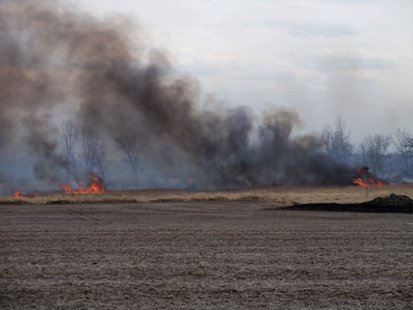 A fire burns marsh land in Fond du Lac County on April 11, 2014. (Photo from: KFIZ). A fire burns marsh land in Fond du Lac County on April 11, 2014. (Photo from: KFIZ).