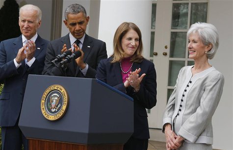 U.S. President Barack Obama (2nd L) applauds after announcing Director of the Office of Management and Budget Sylvia Mathews Burwell (2nd R) U.S. President Barack Obama (2nd L) applauds after announcing Director of the Office of Management and Budget Sylvia Mathews Burwell (2nd R)