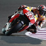Honda MotoGP rider Marc Marquez of Spain rides his bike during a free practice session at the MotoGP World Championship at the Losail Intern Honda MotoGP rider Marc Marquez of Spain rides his bike during a free practice session at the MotoGP World Championship at the Losail Intern