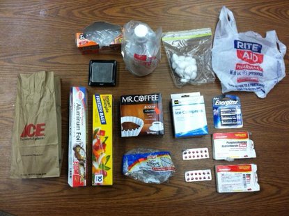 Meth components seized from car Meth components seized from car