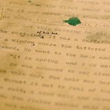 A close-up view shows the first page of the original typed and edited manuscript of Pearl S. Buck's Pulitzer prize winning novel "The Good E A close-up view shows the first page of the original typed and edited manuscript of Pearl S. Buck's Pulitzer prize winning novel "The Good E